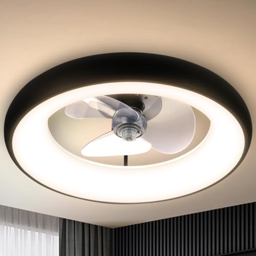 MIKI●507mt1● Ltemziiy Ceiling Fans with Lights and Remote, 19.7